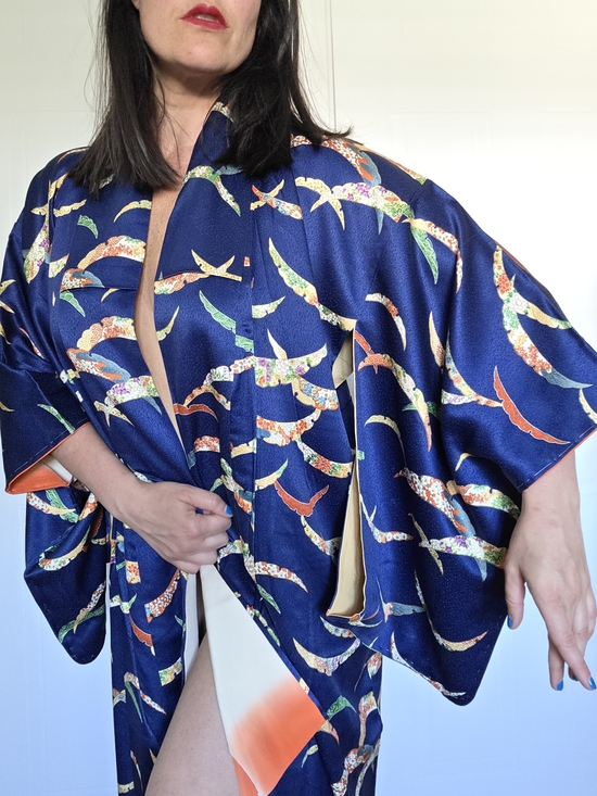 Jackets & Blazers - Vintage Japanese Silk Kimono | Fully Lined | Long Formal Kimono